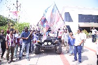 Bhola Shankar Movie Team Rally Photos
